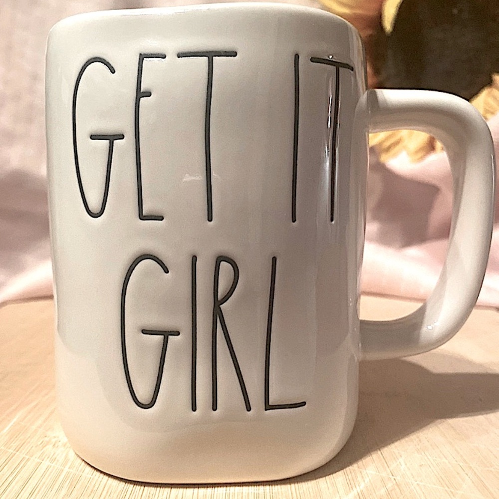 Rae Dunn White Black Get It Girl Mug Magenta Collection Artisan Collection NWT